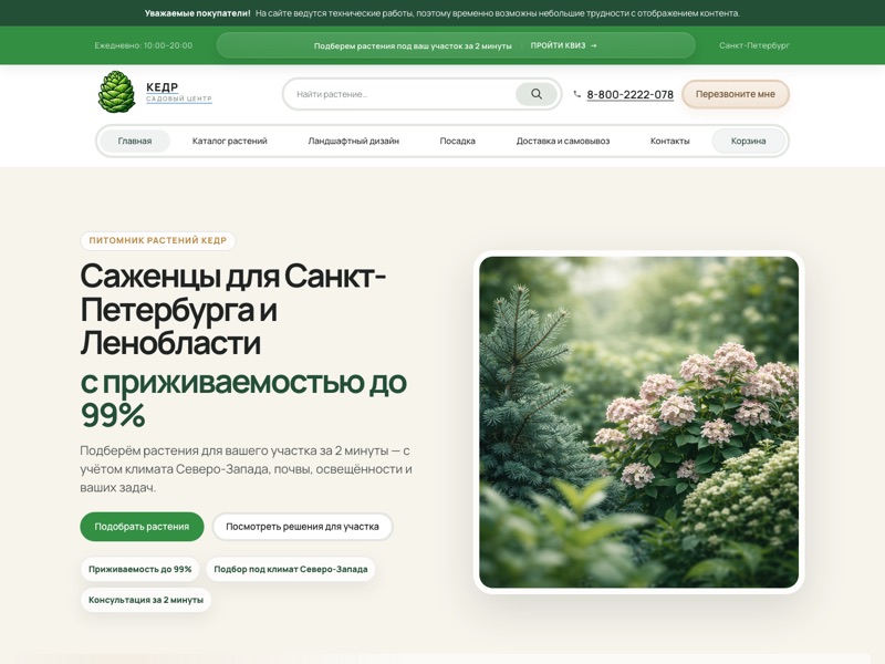 Скриншот главной страницы сайта проекта